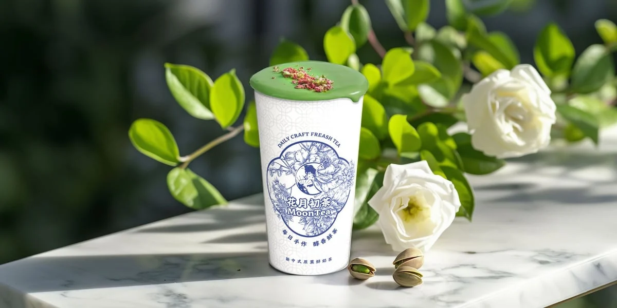 White Champaca Milk Tea (With Pistachio Cheese Foam) 春涧白蘭